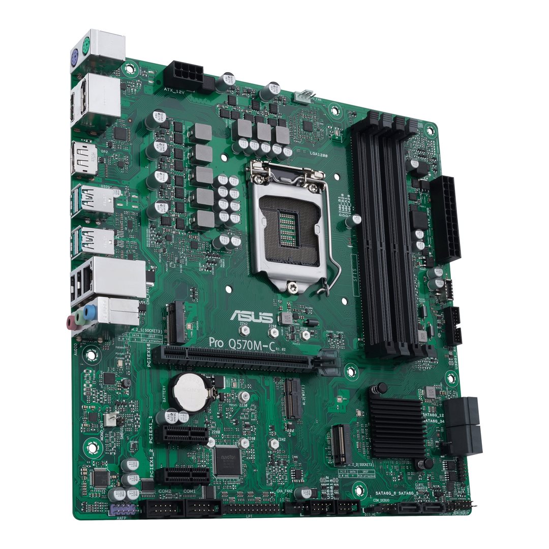 ASUS PRO Q570M-C/CSM S1200/2xDP-HDMI/2xM.2/24-7/vPro/µATX Business Series, 24/7 Ready. Available up