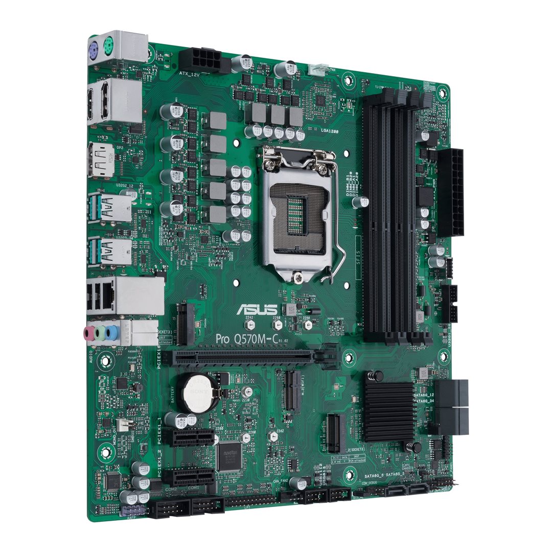ASUS PRO Q570M-C/CSM S1200/2xDP-HDMI/2xM.2/24-7/vPro/µATX Business Series, 24/7 Ready. Available up