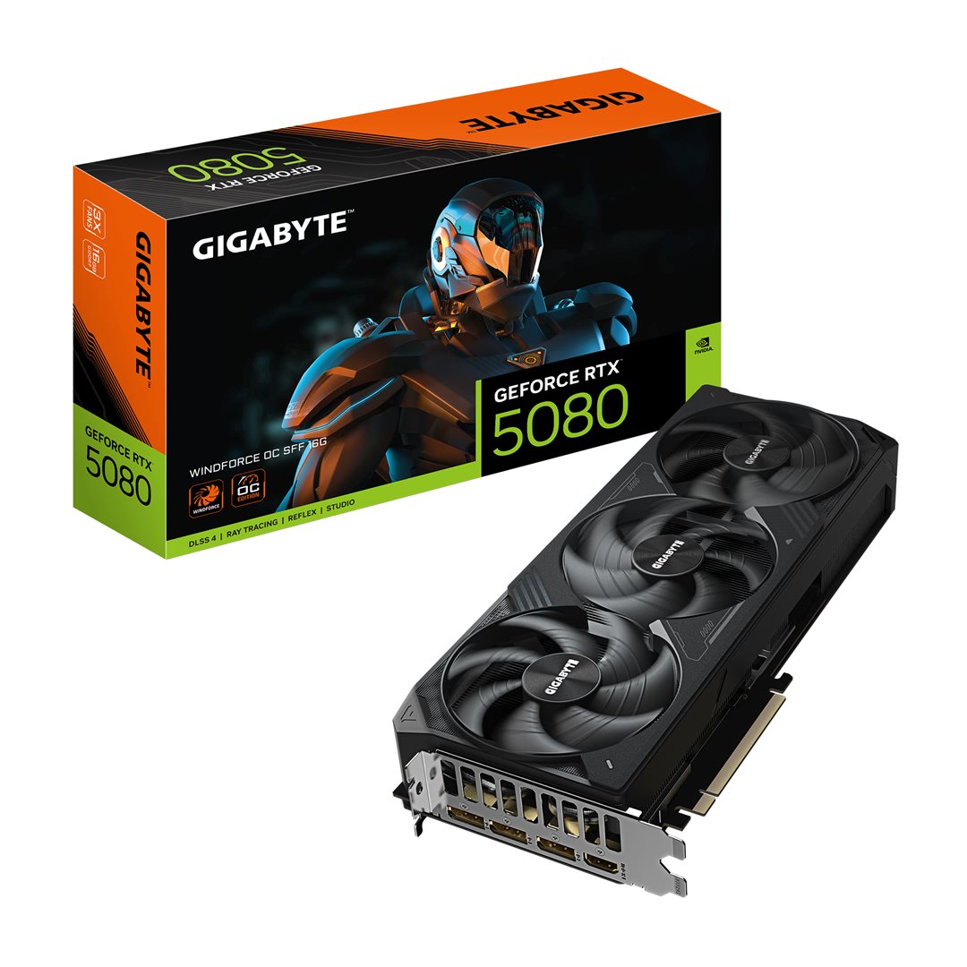 GIGA VGA 16GB RTX5080 WINDFORCE SFF OC-16G 3xDP/HDMI GeForce RTX 5080 WINDFORCE SFF 16G