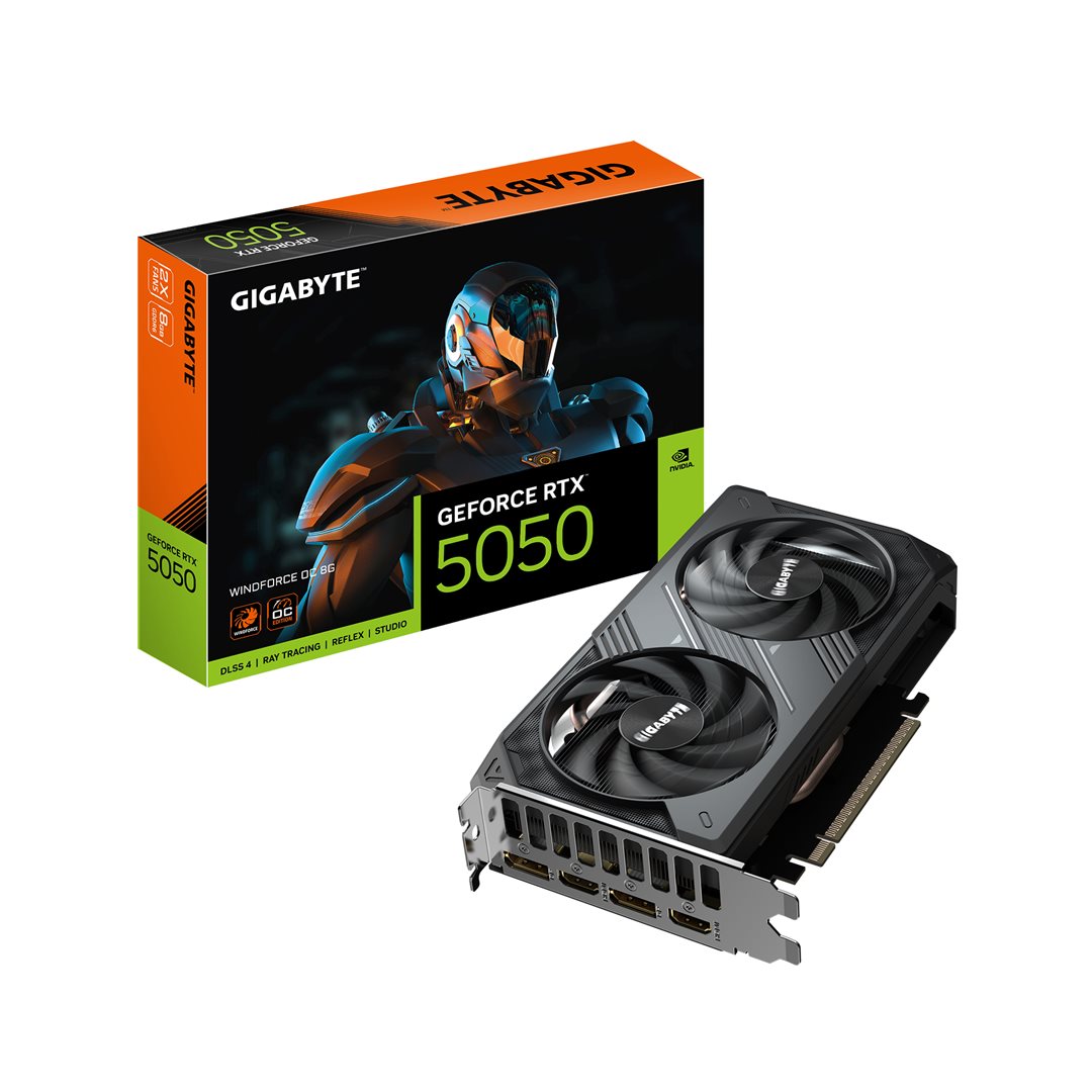 GIGA VGA 8GB RTX5050 WINDFORCE 2-OC-8GD 3xDP/HDMI GV-N5050WF2OC-8GD