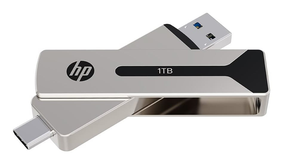 HP USB-C & Typ-A 3.2 512GB SSD Steel Flash Drive 911Pro