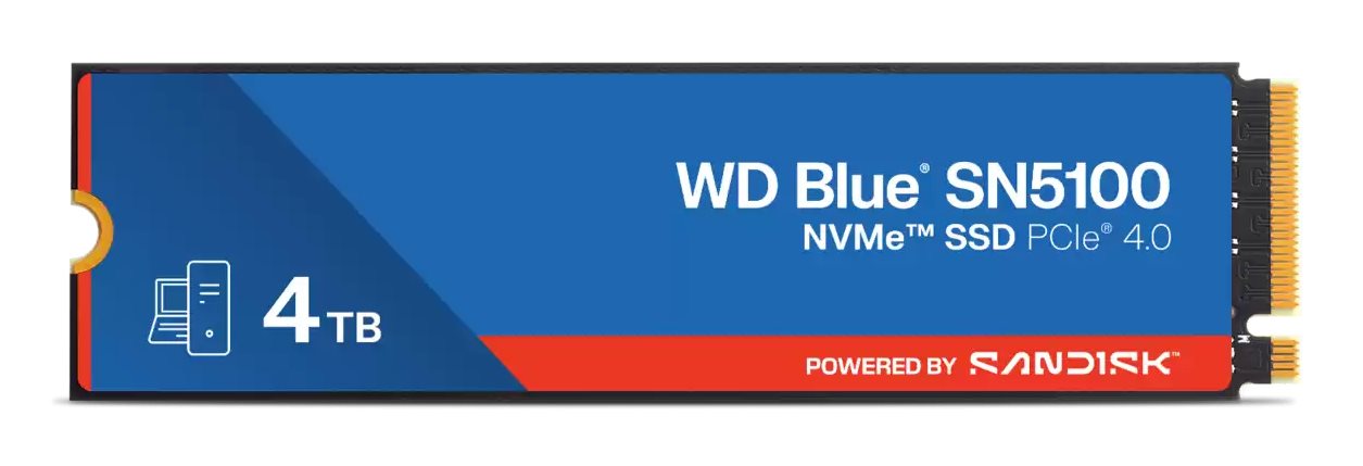 WD SSD M.2 (2280) 4TB Blue SN5100 PCIe 4.0/NVMe (Di)