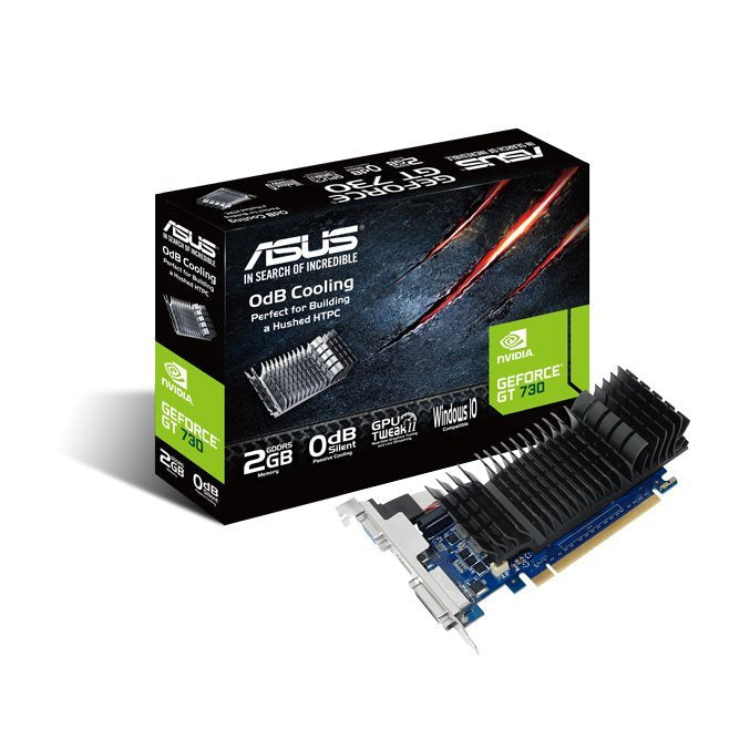 ASUS VGA 2GB GT730-SL-2 GD5-BRK-LP SILENT HDMI/DVI/VGA Low-Profile, Passivkühlung