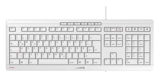 CHERRY Keyboard STREAM DE white grey