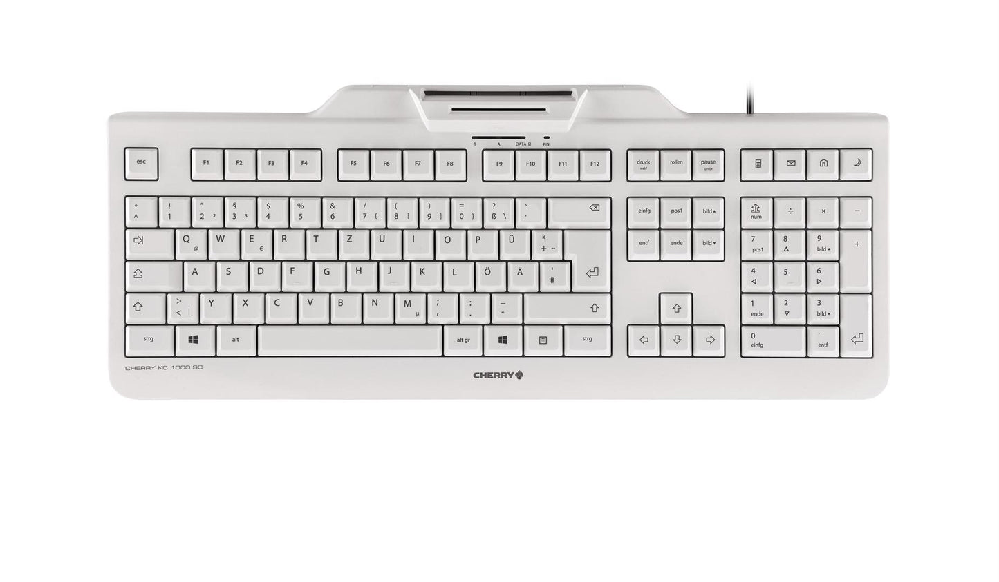 CHERRY Keyboard KC 1000 SC Smartcard DE white