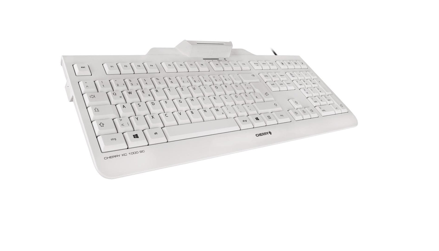 CHERRY Keyboard KC 1000 SC Smartcard DE white