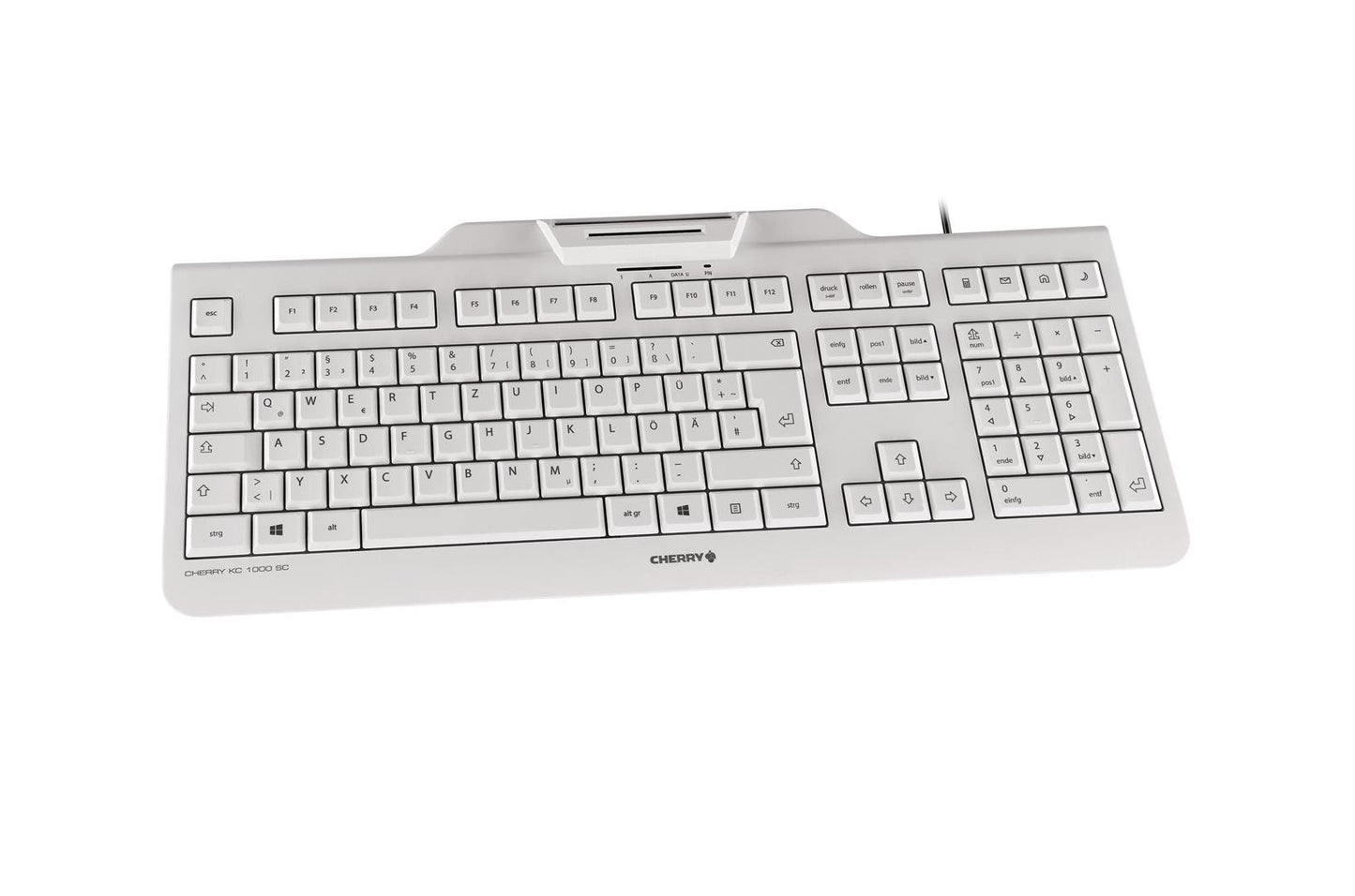 CHERRY Keyboard KC 1000 SC Smartcard DE white