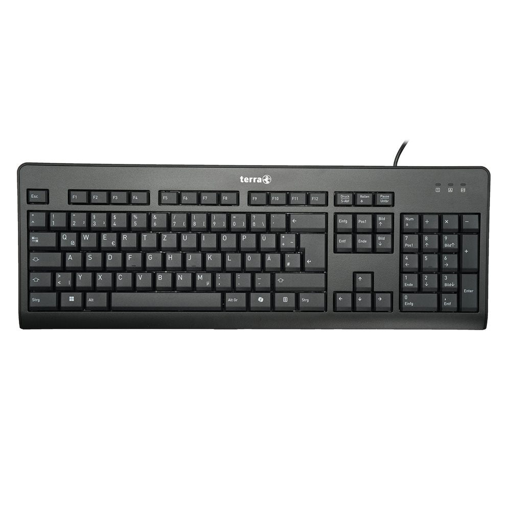 TERRA Keyboard 1500 Corded DE USB black Copilot QWERTZ, 105 Tasten, kabelgebunden, 1,80m
