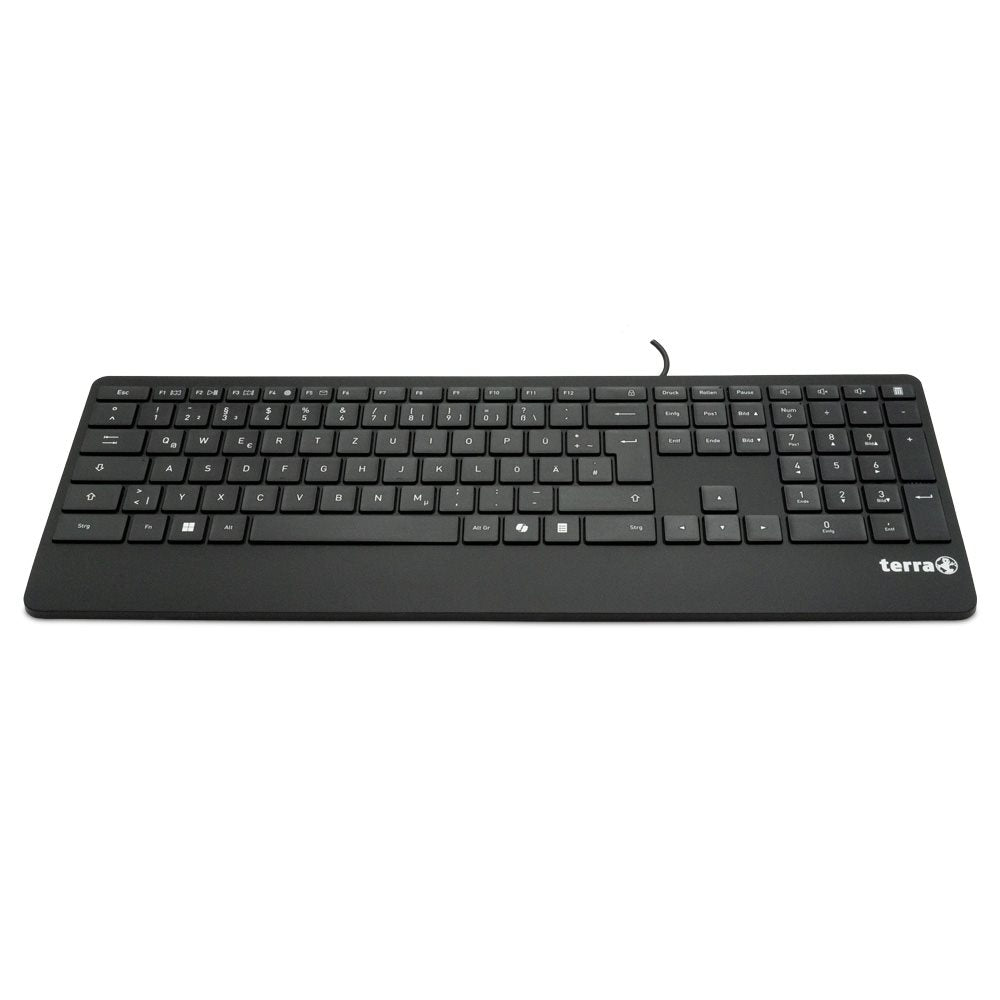 TERRA Keyboard 4000 Corded DE USB black Copilot QWERTZ, 105 Tasten, kabelgebunden, 1,80m