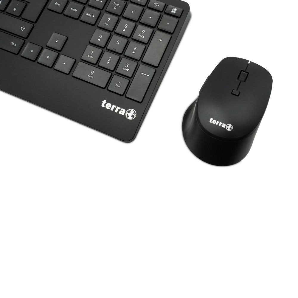 TERRA Desktop 4000 Wireless AES DE USB black Copilot Tastatur+Maus, QWERTZ, 105 Tasten,