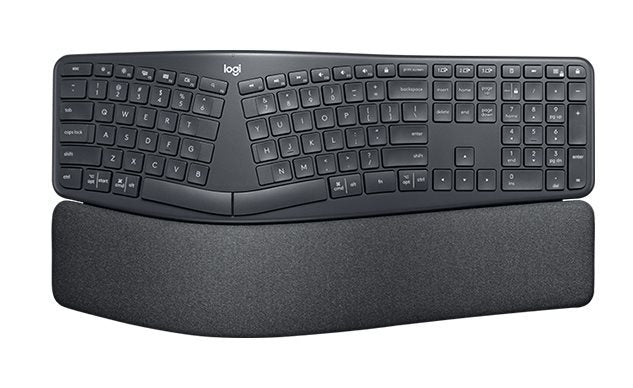 Logitech Keyboard K860 ERGO Split Ergonomic DE graphite mit Handballenauflage