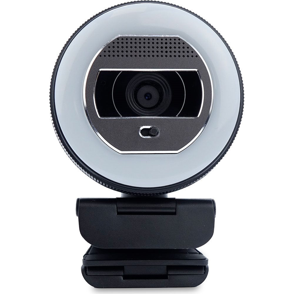 TERRA Webcam Halo mit LED-Lichtkranz (C1868pro) und Privatschieber Full-HD, Auto Focus, Stereo Mic,