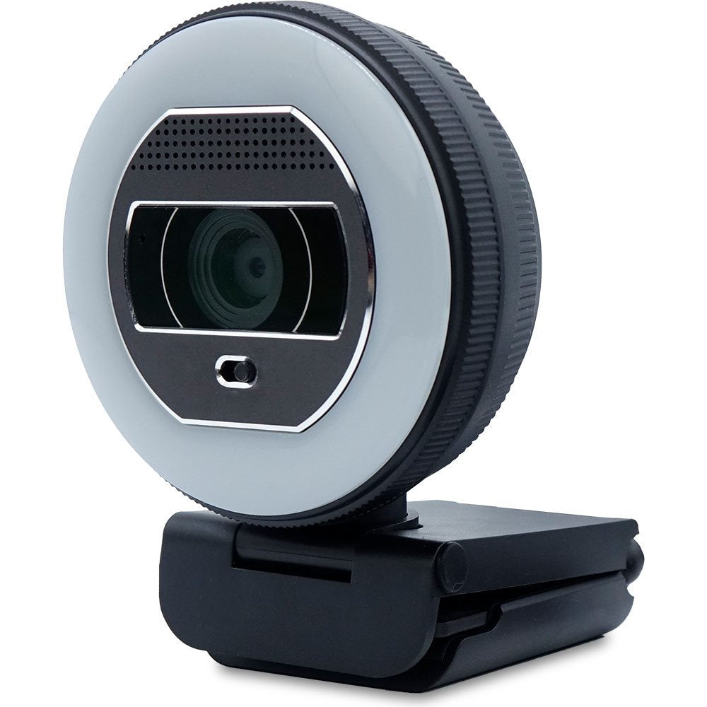 TERRA Webcam Halo mit LED-Lichtkranz (C1868pro) und Privatschieber Full-HD, Auto Focus, Stereo Mic,