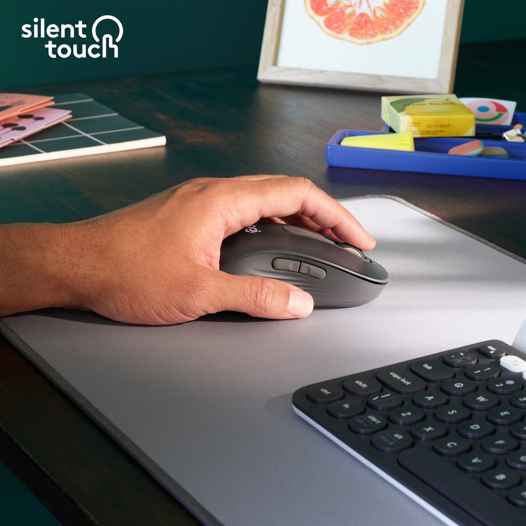 Logitech Mouse M650 SIGNATURE Large WL (LEFT) BOLT graphite BT für große Hände (> 19,0 cm), Linkshän