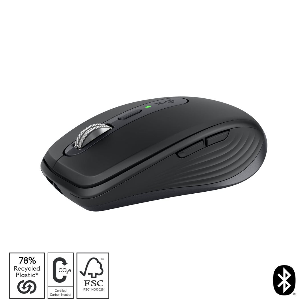 Logitech Mouse MX Anywhere 3S WL BOLT graphite BT 6 Tasten, 500 mAh Lithium-Polymer-Akku