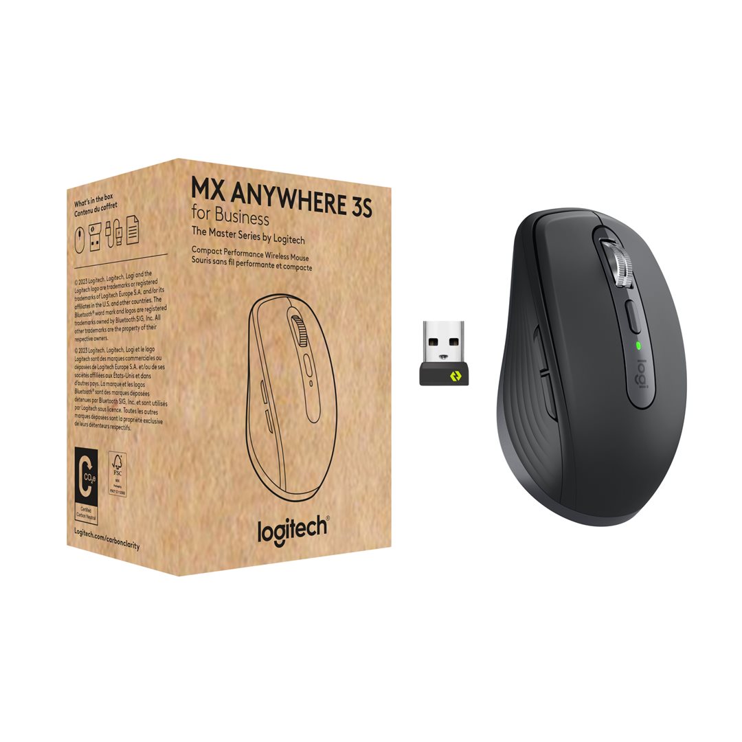 Logitech Mouse MX Anywhere 3S for Busi. WL BOLT graphite BT 6 Tasten, 500 mAh Lithium-Polymer-Akku
