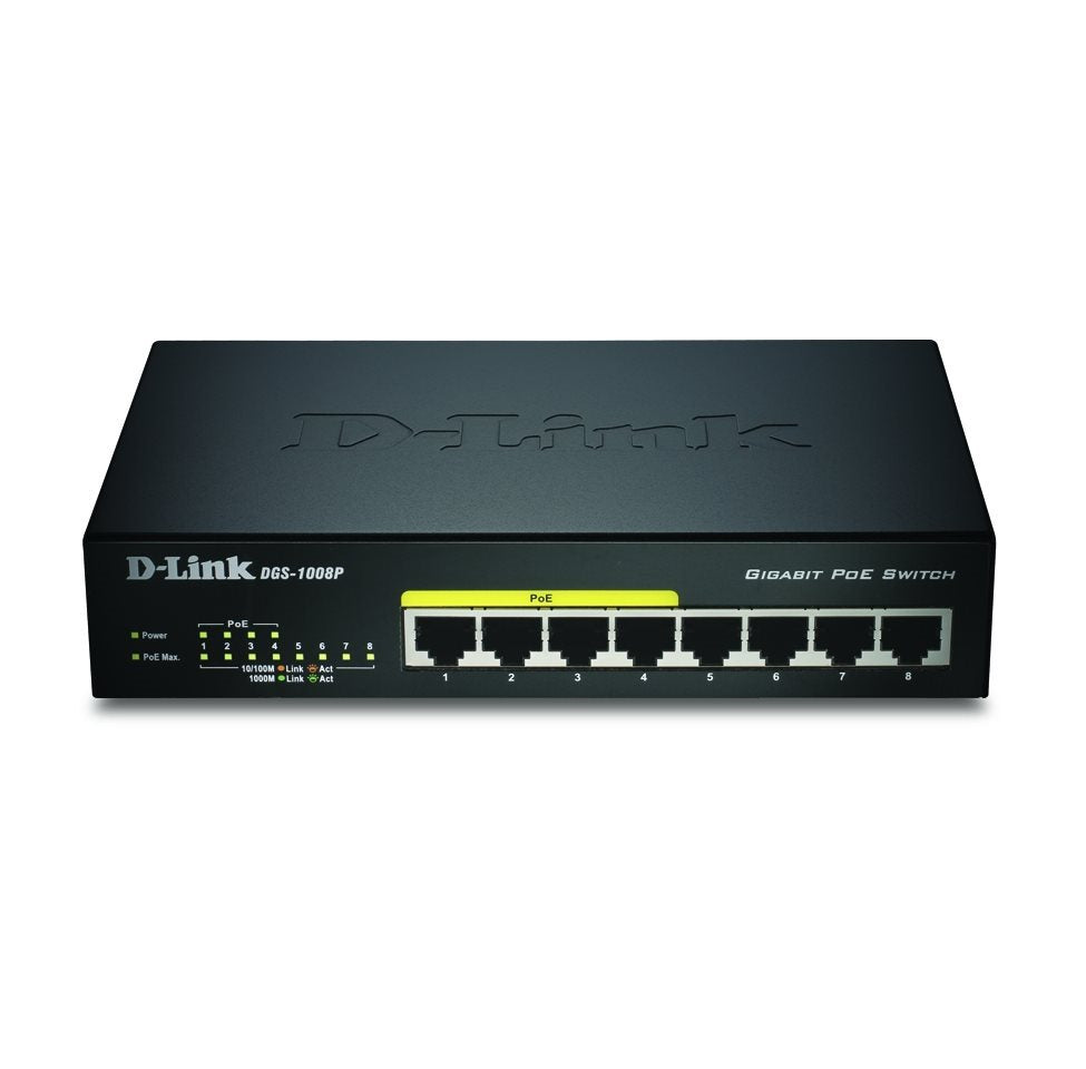D-Link Switch DGS-1008P 8xGBit (4xPoE - 68W) Unmanaged