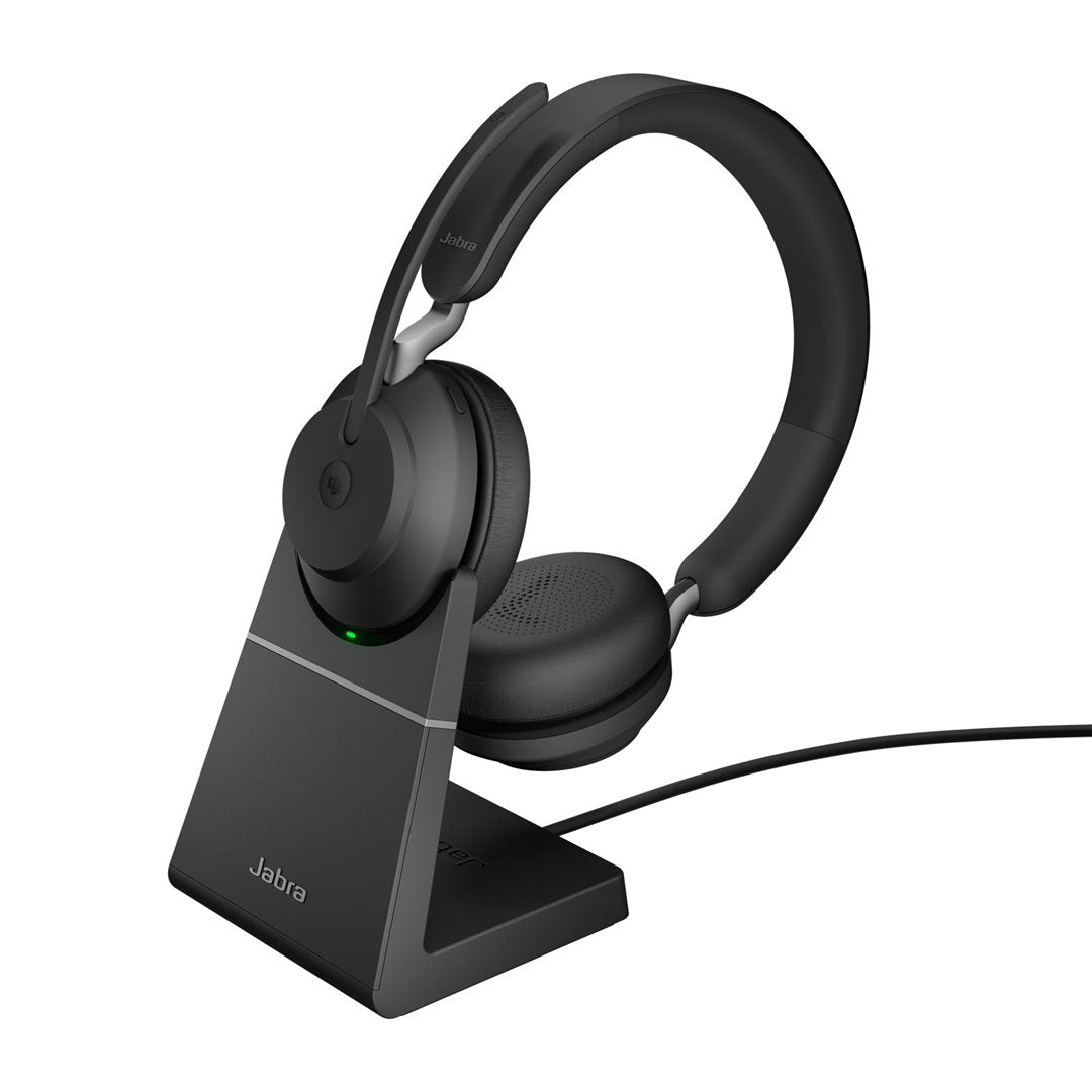 Jabra Headset Evolve2 65 MS Stereo USB-A BT mit Ladestation Zertifiziert für Microsoft Teams, mit La