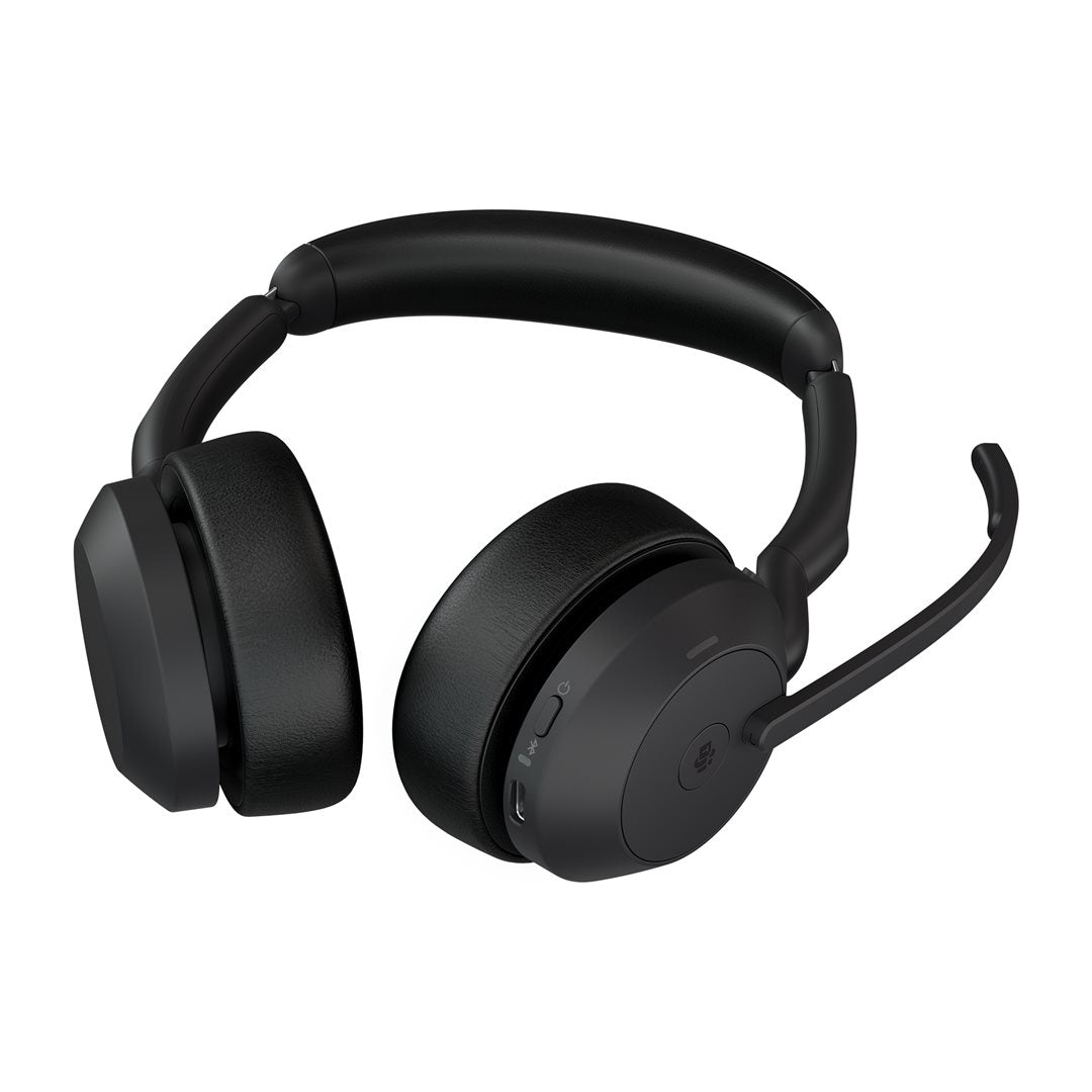 Jabra Headset Evolve2 55 MS Stereo USB-A BT mit Ladestation Zertifiziert für Microsoft Teams