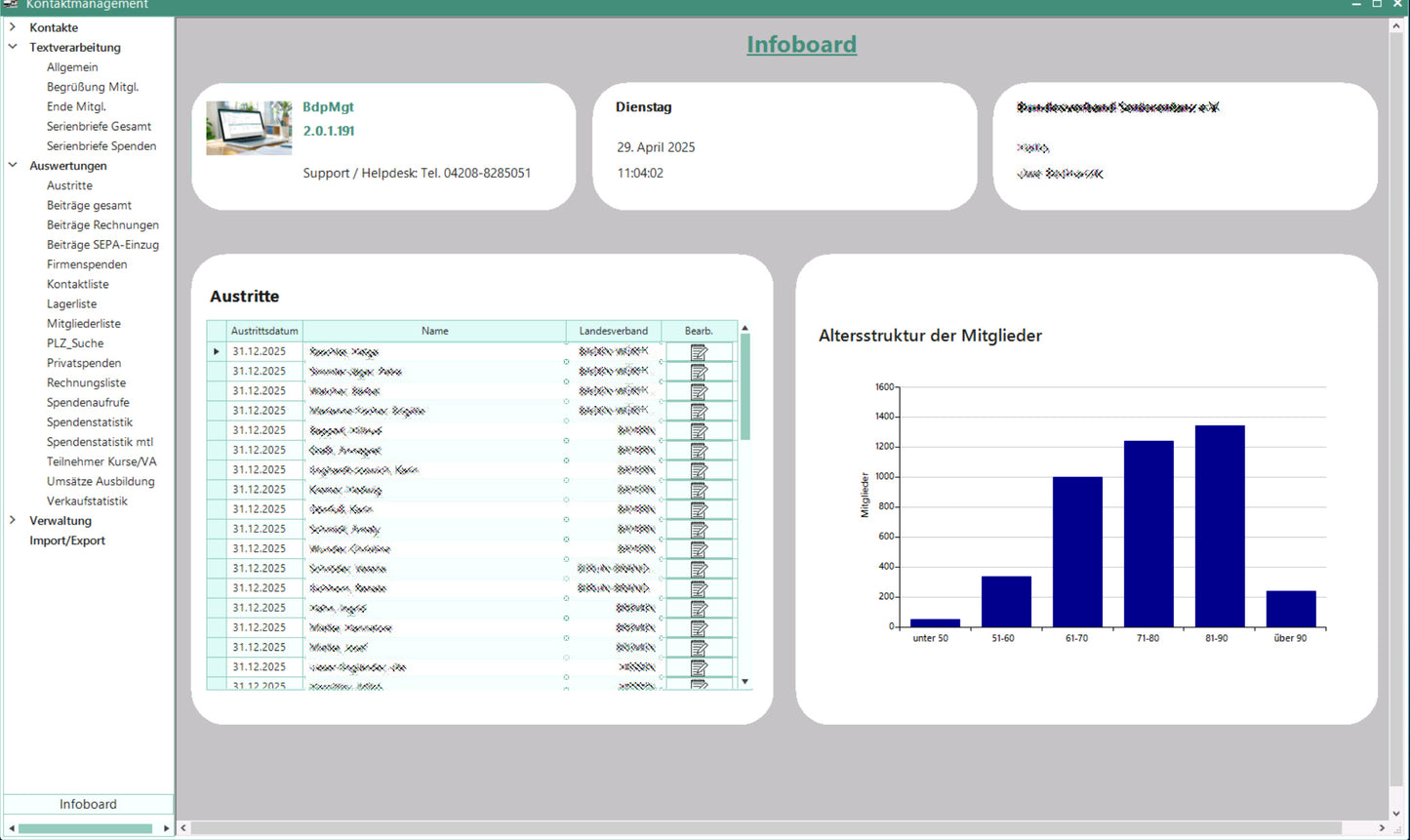 BdpMgt™ - Kundenmanagement-Software, Artikel, Angebote, Rechnungen, Mitglieder und Spenden verwalten
