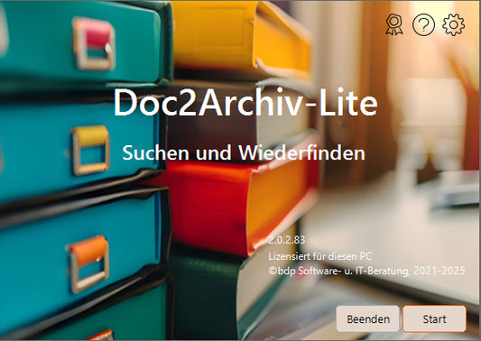 Doc2Archiv™-Lite - Ihr Helfer für's Suchen und Wiederfinden von Dokumenten