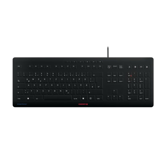 CHERRY Keyboard STREAM PROTECT DE black mit hochwertiger Schutzmembran