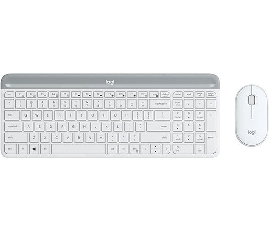 Logitech Desktop MK470 Wireless compact DE white