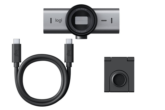 Logitech Webcam MX BRIO 705 for Business 4K silver/black AI image enhancement, RightSight, RightLigh