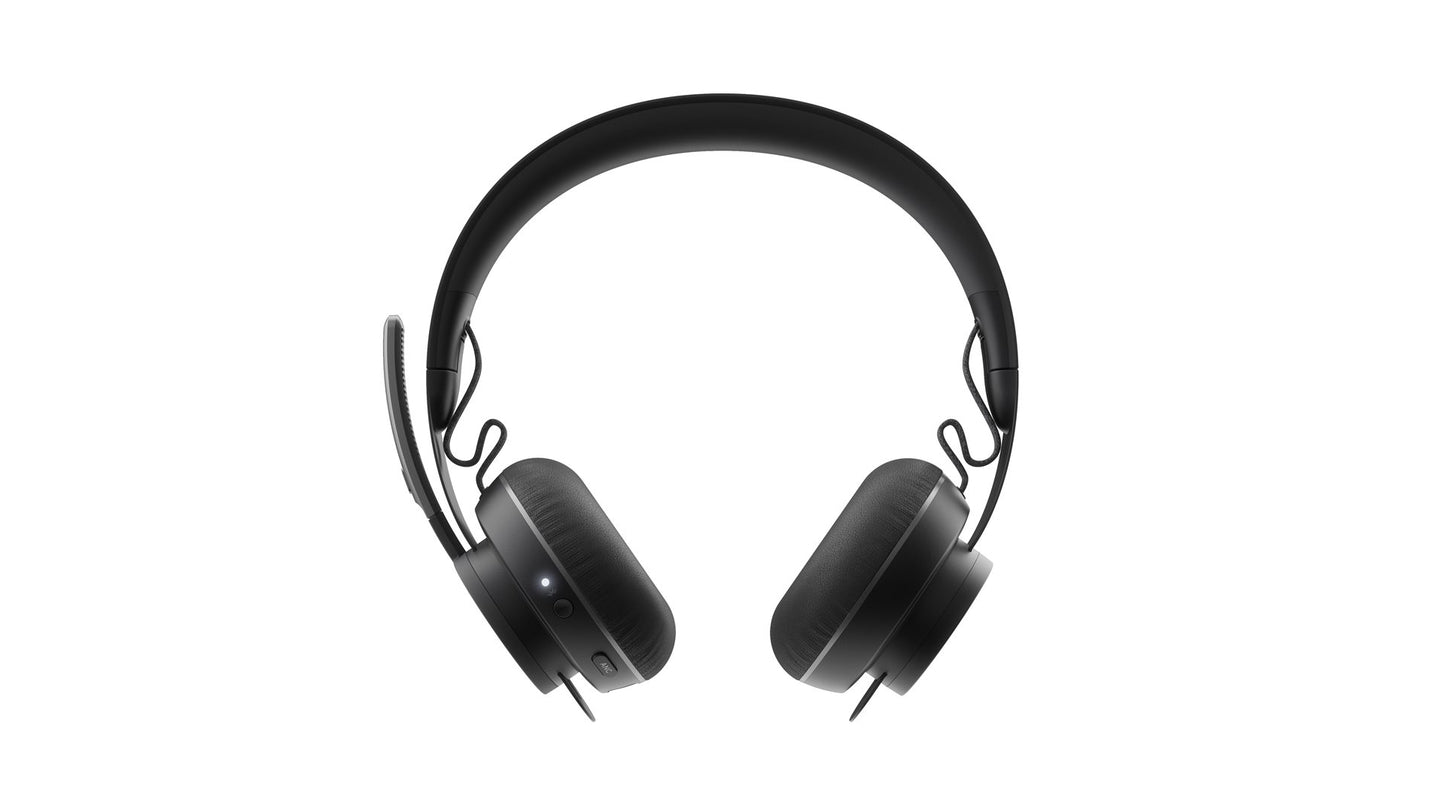 Logitech Headset Zone Wireless (UC version) ANC 2.0 USB BT graphite  USB-A-Empfänger, USB-C-Adapter,