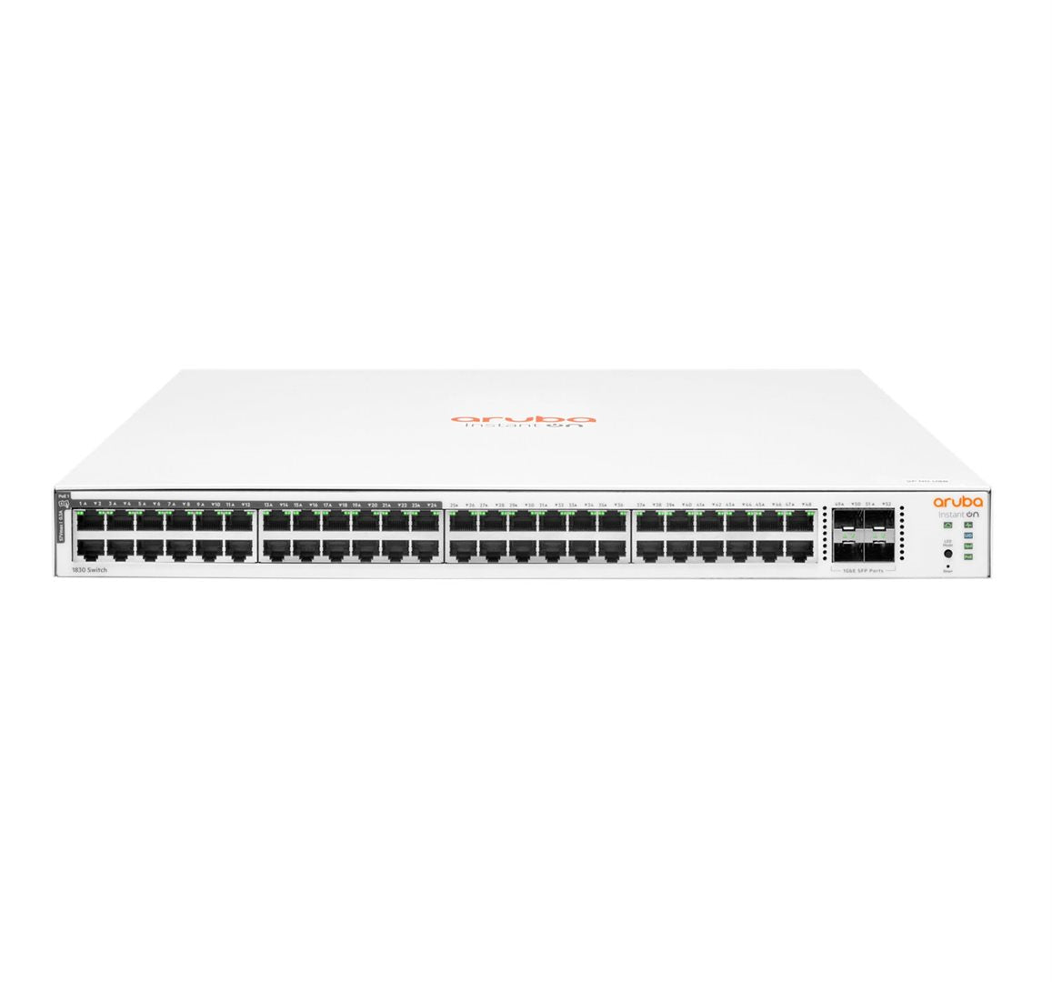 HPE Aruba Switch 1830 48G 4SFP 48xGBit/4xSFP (24xPoE/370W) JL815A Aruba Instant On