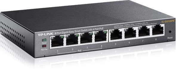 TP-LINK Switch TL-SG108PE 8xGBit (4x PoE+ / 64W) Managed