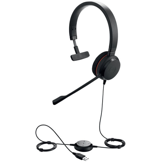 Jabra Headset Evolve 20 MS Mono USB-A Zertifiziert für Skype für Unternehmen